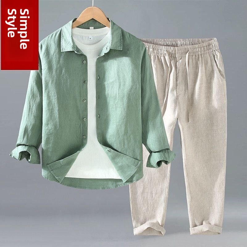 Linen Shirt Breathable - 루즈핏 린넨 반팔 티셔츠 남성 여름