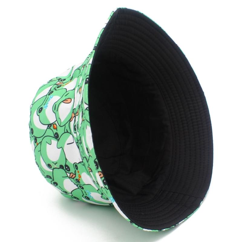 Packable Hat Nylon - A52E Packable Frogs 프린트 태양 모자