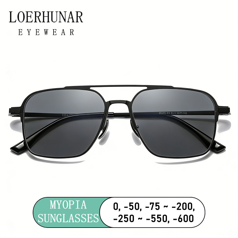 Sunglasses Aviator Polarized - 초경량 순수 티타늄 더블 빔 근시