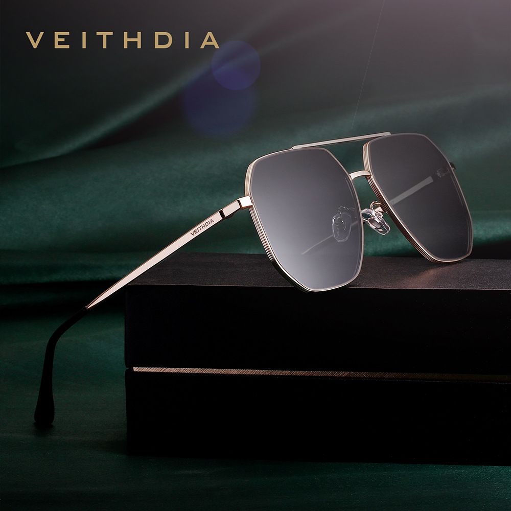 Sunglasses Aviator Polarized - VEITHDIA 남성용 나일론 소재 선글라스, 사각형