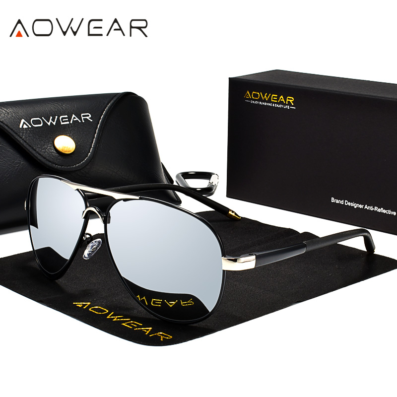 Sunglasses Aviator Polarized - AOWEAR 남성용 항공 선글라스 남성용 편광