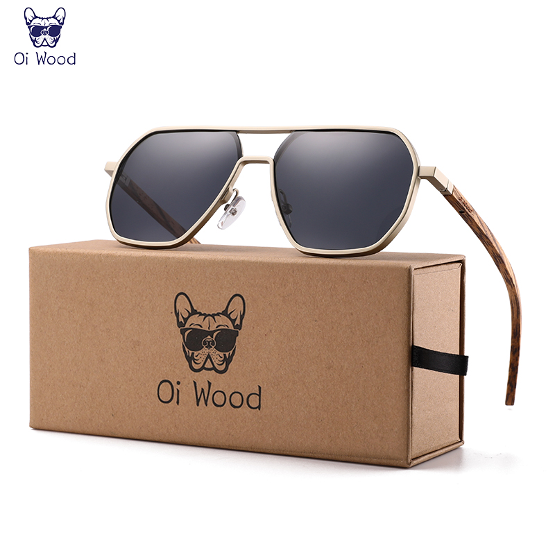 Sunglasses Aviator Polarized - Oi Wood 고품질 패션 합금 선글라스