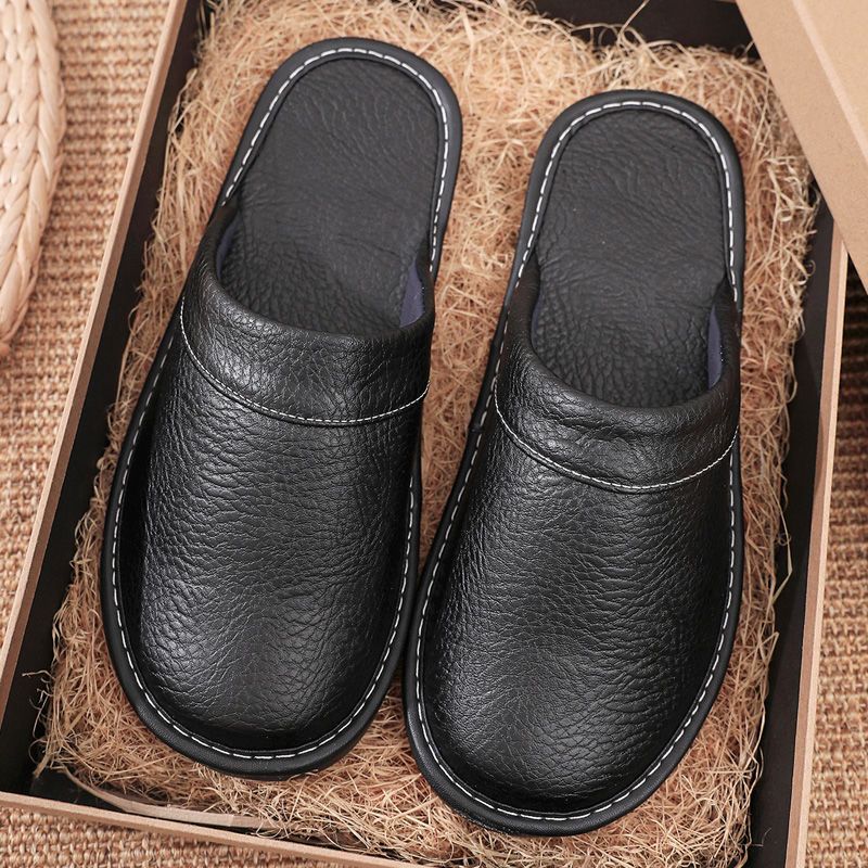 Flip Flop Leather Men - 홈 가죽 슬리퍼 남녀공용 2024년 봄
