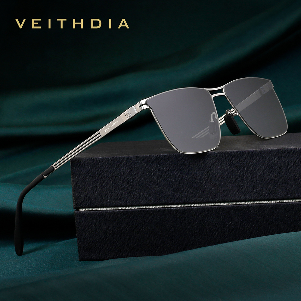 Sunglasses Aviator Polarized - VEITHDIA 남성용 편광 선글라스 스테인레스 스틸