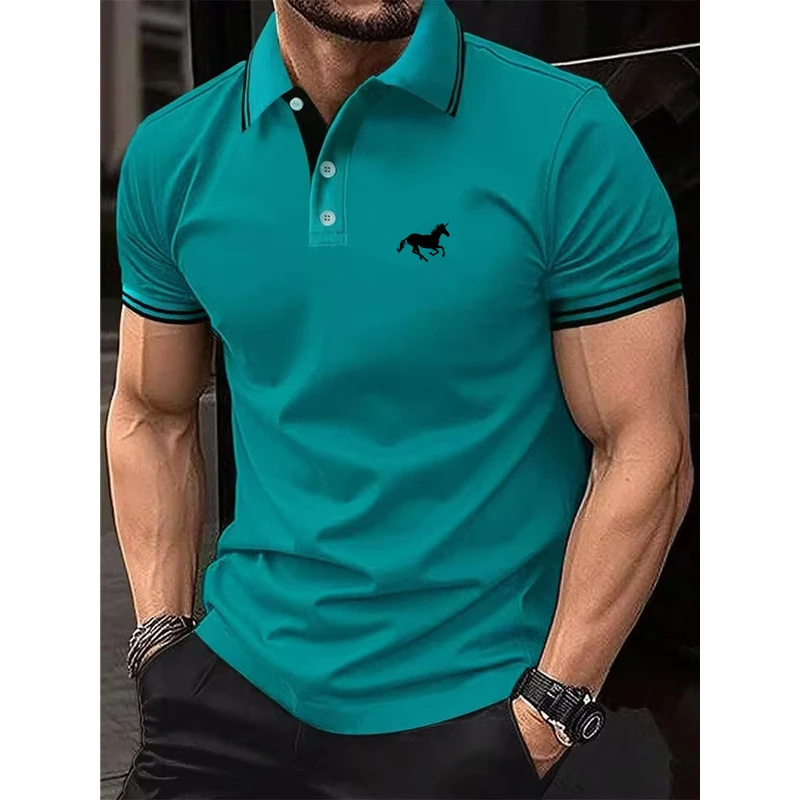 새로운 남성 티셔츠, 클래식 반팔 폴로 셔츠, 여름 캐 - Polo Shirt Pique 리뷰 및 가격