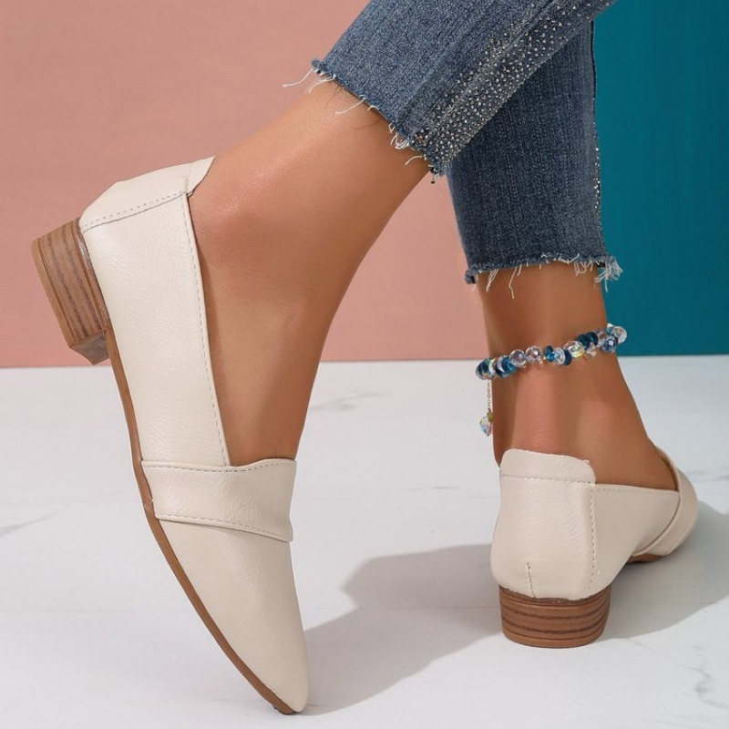 슬립온 여성 플랫 슈즈, 여성용 단색 슬립온, 포인티드 - Casual Sandal Leather 리뷰 및 가격