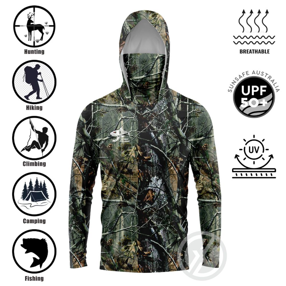 UPF50+ 후드 낚시 셔츠 내장형 페이스 가이터 3D - Tee Graphic Print 리뷰 및 가격
