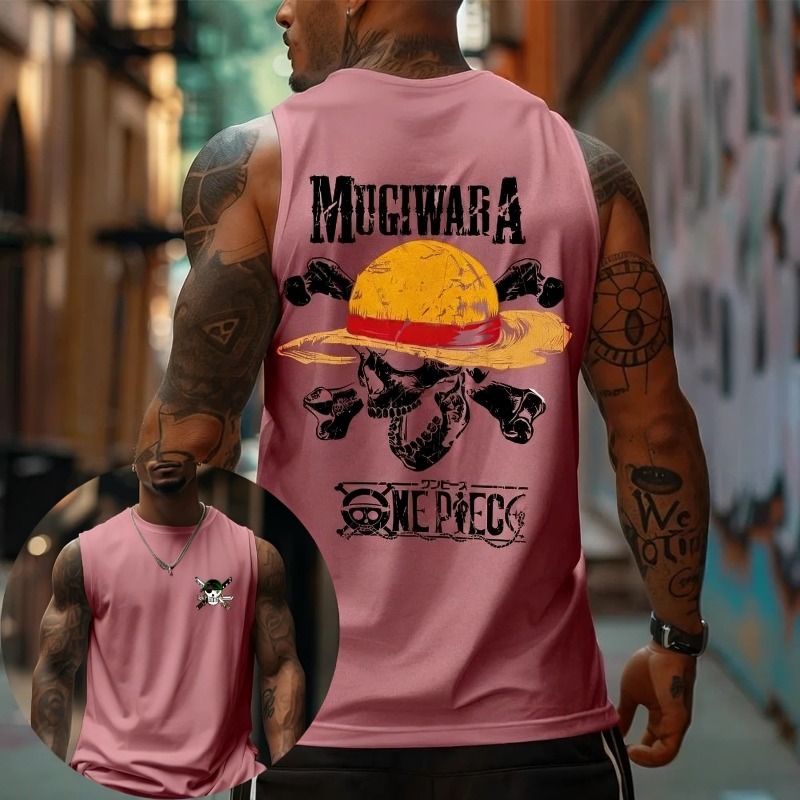 원피스 무기와라 밀짚모자 해골 탱크탑 애니메이션 그래픽 - Tank Top Muscle 리뷰 및 가격