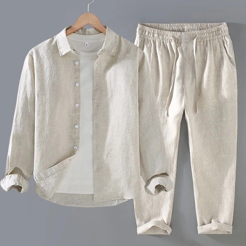 고급 순면 린넨 캐주얼 긴소매 남성 셔츠 가을 봄 여름 - Linen Shirt Breathable 리뷰 및 가격