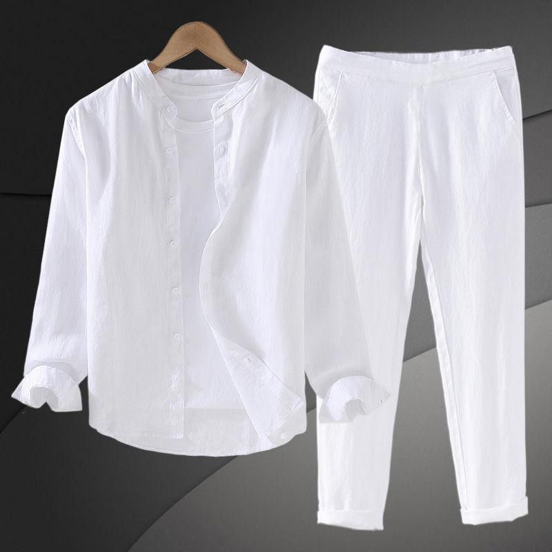 봄 가을 순면 린넨 코튼 린넨 루즈핏 캐주얼 얇은 남성 - Linen Shirt Breathable 리뷰 및 가격