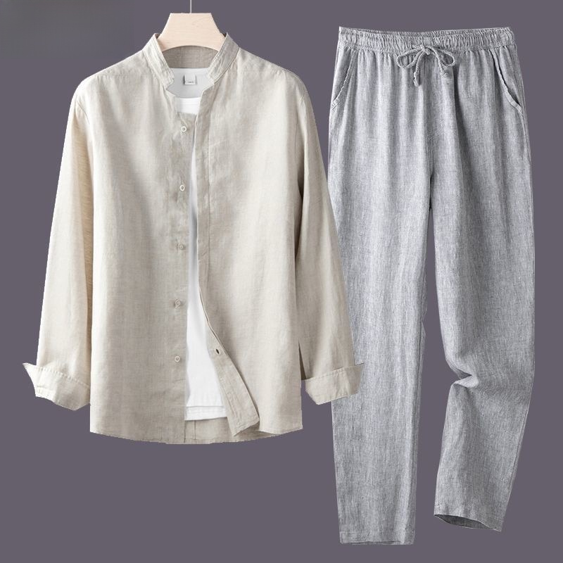 봄 가을 순면 린넨 코튼 린넨 루즈핏 캐주얼 얇은 남성 - Linen Shirt Breathable 리뷰 및 가격