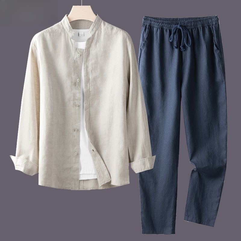 봄 가을 순면 린넨 코튼 린넨 루즈핏 캐주얼 얇은 남성 - Linen Shirt Breathable 리뷰 및 가격