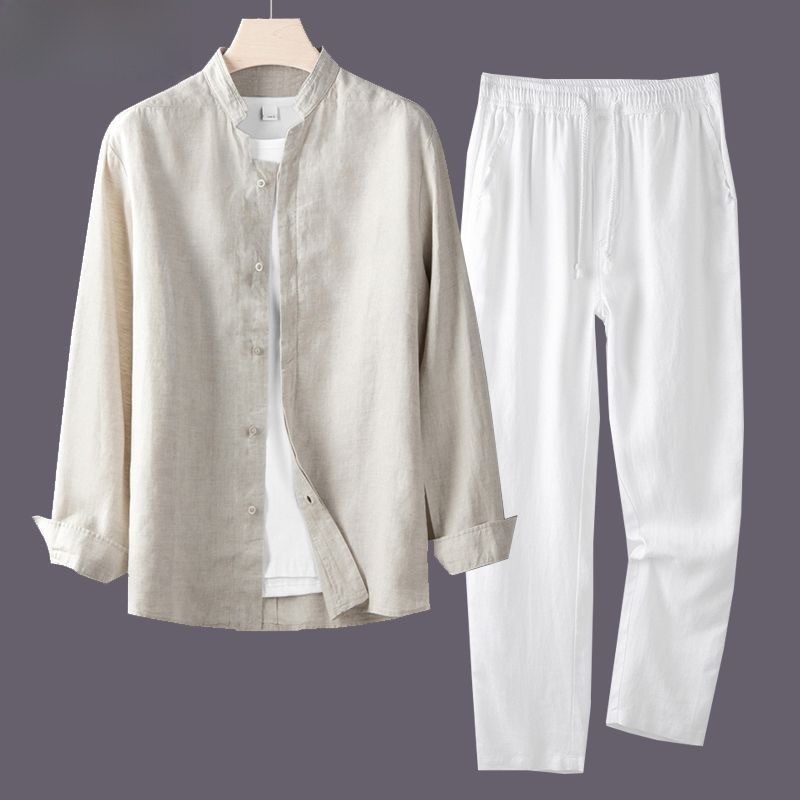 봄 가을 순면 린넨 코튼 린넨 루즈핏 캐주얼 얇은 남성 - Linen Shirt Breathable 리뷰 및 가격