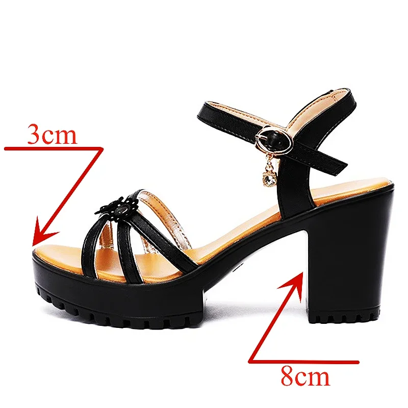 8cm 작은 사이즈 32-43 우아한 플로럴 소프트 가 - Casual Sandal Leather 리뷰 및 가격